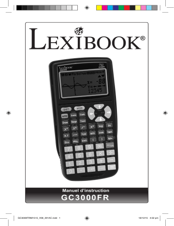 Lexibook GC3000FR Calculatrice Graphique 262 fonctions avec mode examen Manuel utilisateur | Fixfr