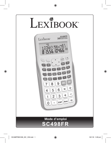 Lexibook SC498FR Calculatrice Scientifique 240 fonctions spéciale collège/BEP/CAP Manuel utilisateur | Fixfr