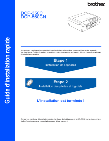 Brother DCP-350C Inkjet Printer Guide d'installation rapide | Fixfr