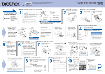 Brother DCP-J125 Inkjet Printer Guide d'installation rapide | Fixfr