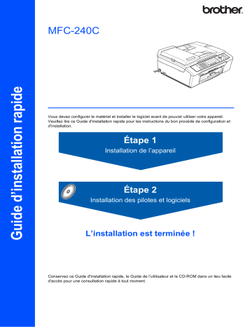 Brother MFC-240C Inkjet Printer Guide d'installation rapide | Fixfr