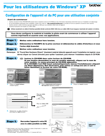 Brother MFC-3100C Inkjet Printer Guide d'installation rapide | Fixfr