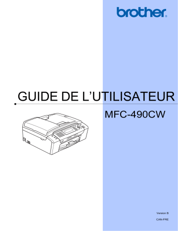 Brother MFC-490CW Inkjet Printer Manuel utilisateur | Fixfr