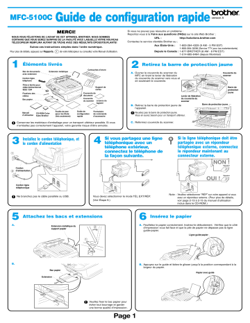 Brother MFC-5100C Inkjet Printer Guide d'installation rapide | Fixfr