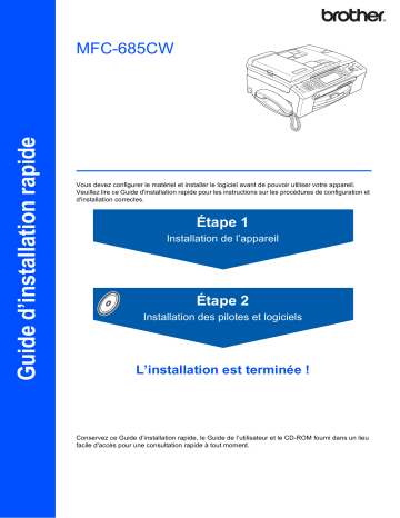 Brother MFC-685CW Inkjet Printer Guide d'installation rapide | Fixfr