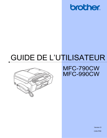 MFC-790CW | Brother MFC-990CW Inkjet Printer Manuel utilisateur | Fixfr