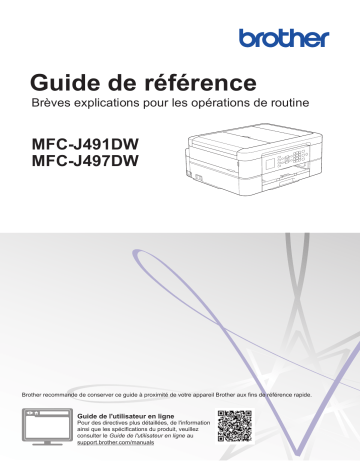 MFC-J491DW | Brother MFC-J497DW Inkjet Printer Guide de référence | Fixfr