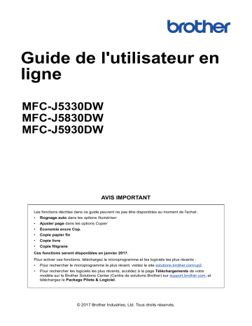 MFC-J5830DW(XL) | MFC-J5330DW | Brother MFC-J5930DW Inkjet Printer Manuel utilisateur | Fixfr