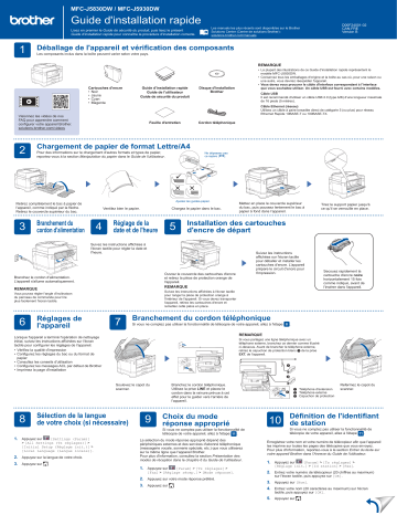 MFC-J5830DW(XL) | Brother MFC-J5930DW Inkjet Printer Guide d'installation rapide | Fixfr