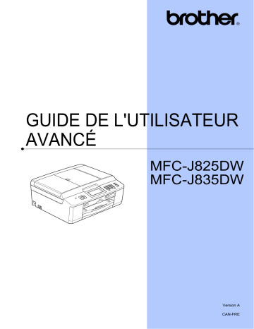 MFC-J825DW | Brother MFC-J835DW Inkjet Printer Manuel utilisateur | Fixfr