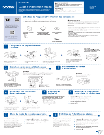 Brother MFC-J985DW(XL) Inkjet Printer Guide d'installation rapide | Fixfr