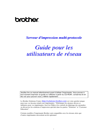 Brother HL-1470N Monochrome Laser Printer Manuel utilisateur | Fixfr