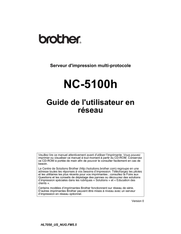 HL-5040 | HL-5070N | HL-5050 | Brother HL-5030 Monochrome Laser Printer Manuel utilisateur | Fixfr