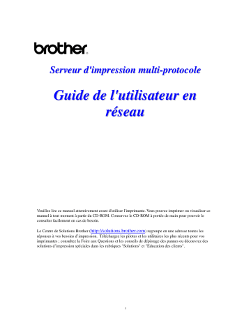 Brother HL-4000CN Color Printer Manuel utilisateur | Fixfr