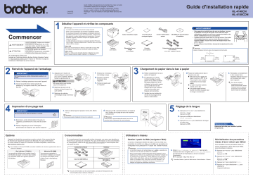 Brother HL-4150CDN Color Printer Guide d'installation rapide | Fixfr