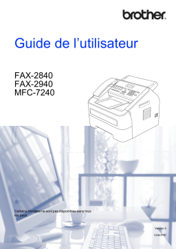 Brother FAX-2840 Monochrome Laser Fax Manuel utilisateur
