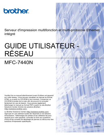 MFC-7440N | Brother MFC-7345N Monochrome Laser Fax Manuel utilisateur | Fixfr