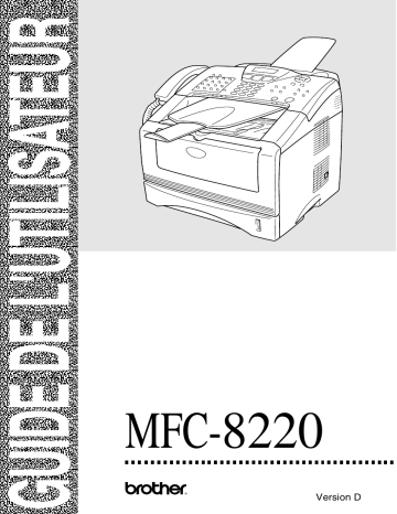 Brother MFC-8220 Monochrome Laser Fax Manuel utilisateur | Fixfr