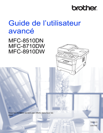 MFC-8810DW | MFC-8910DW | MFC-8710DW | Brother MFC-8510DN Monochrome Laser Fax Manuel utilisateur | Fixfr