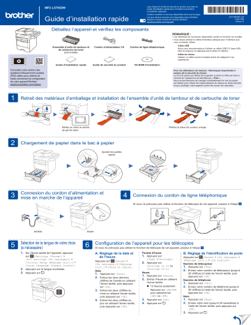 Brother MFC-L5705DW Monochrome Laser Fax Guide d'installation rapide | Fixfr