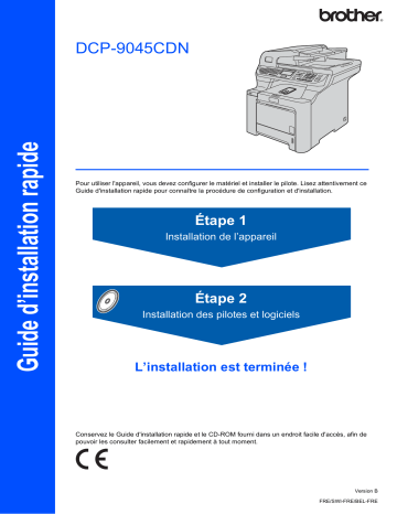 Brother DCP-9045CDN Color Fax Guide d'installation rapide | Fixfr
