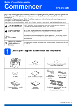 Brother MFC-9125CN Color Fax Guide d'installation rapide