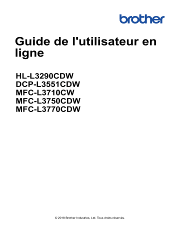 MFC-L3710CW | HL-L3290CDW | MFC-L3750CDW | Brother MFC-L3770CDW Color Fax Manuel utilisateur | Fixfr