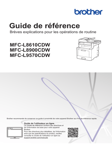 MFC-L8900CDW | MFC-L9570CDW | Brother MFC-L8610CDW Color Fax Guide de référence | Fixfr