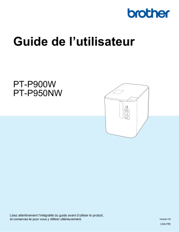 PT-P950NW | Brother PT-P900W P-touch Manuel utilisateur | Fixfr