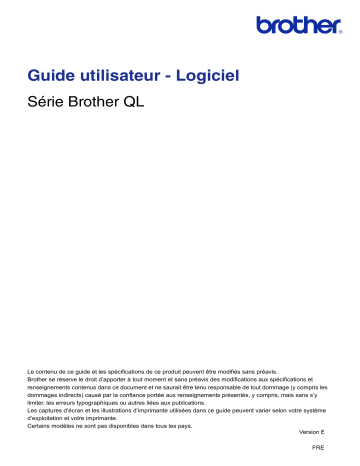 QL-570 | QL-710W | QL-700 | QL-1060N | QL-500 | QL-580N | QL-720NW | QL-1050N | QL-1050 | Brother QL-650TD Label Printer Manuel utilisateur | Fixfr