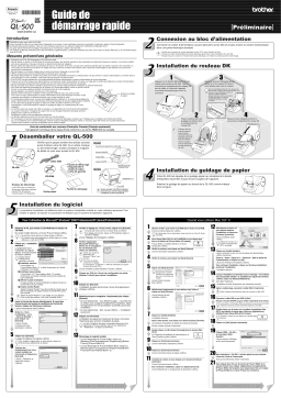 Brother QL-500 Label Printer Guide de démarrage rapide