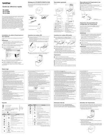 TD-2120N | TD-2020 | Brother TD-2130N Label Printer Guide de référence | Fixfr