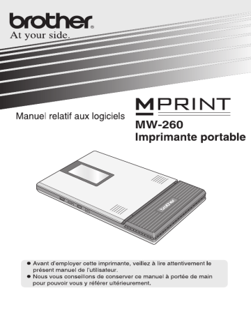 Brother MW-260 Mobile Printer Manuel utilisateur | Fixfr