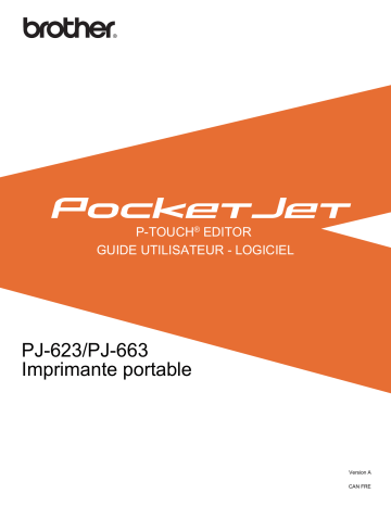 PJ-663 | Brother PJ-623 Mobile Printer Manuel utilisateur | Fixfr