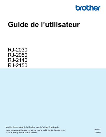 RJ-2150 | RJ-2030 | RJ-2140 | Brother RJ-2050 Mobile Printer Manuel utilisateur | Fixfr