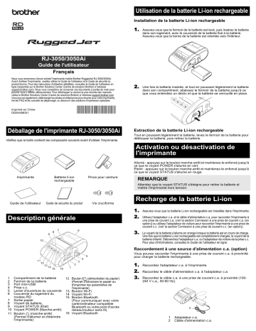 RJ-3050Ai | Brother RJ-3050 Mobile Printer Manuel utilisateur | Fixfr