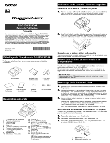 Brother RJ-3150Ai Mobile Printer Manuel utilisateur | Fixfr