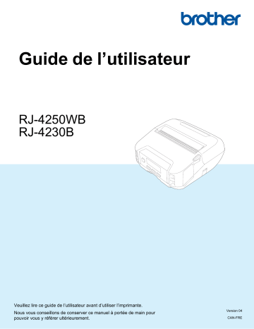 RJ-4230B | Brother RJ-4250WB Mobile Printer Manuel utilisateur | Fixfr