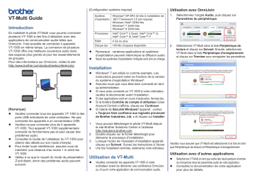 Brother VT-1000 Web Services Mode d'emploi | Fixfr