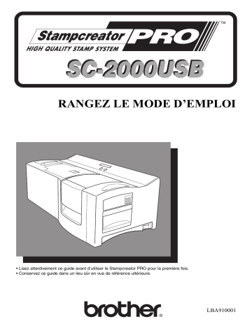 Brother SC-2000USB Stamp Creator Manuel utilisateur | Fixfr