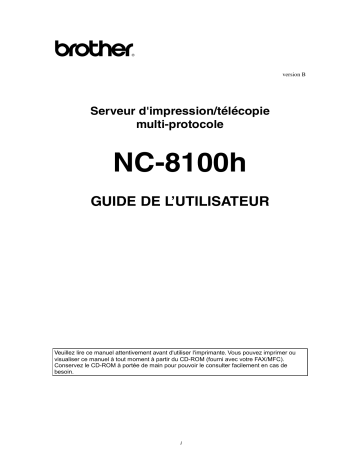 Brother NC-8100h Print Manuel utilisateur | Fixfr