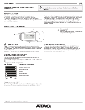 Atag KD63102A Refrigerator Manuel utilisateur | Fixfr