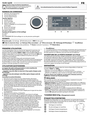 Bauknecht B8 D83WB CH Dryer Manuel utilisateur | Fixfr