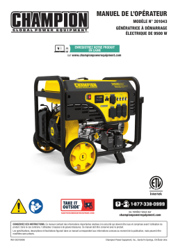 Champion Power Equipment 201043 9500-Watt Generator Manuel utilisateur