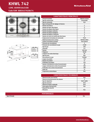 KitchenAid KHWL 742 Hob Manuel utilisateur | Fixfr