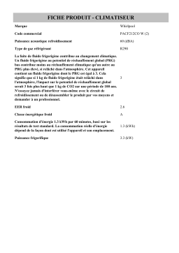 Whirlpool PACF212CO W Air Conditioner Product information