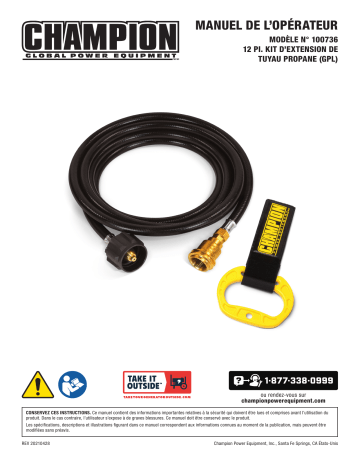 Champion Power Equipment 100736 Hose Extension Kit Manuel utilisateur | Fixfr