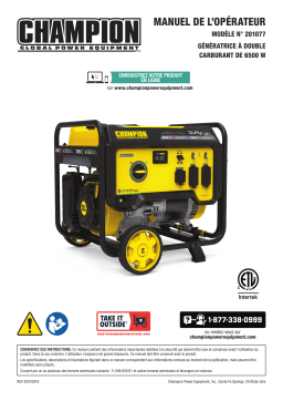 Champion Power Equipment 201077 6500-Watt Dual Fuel Generator Manuel utilisateur