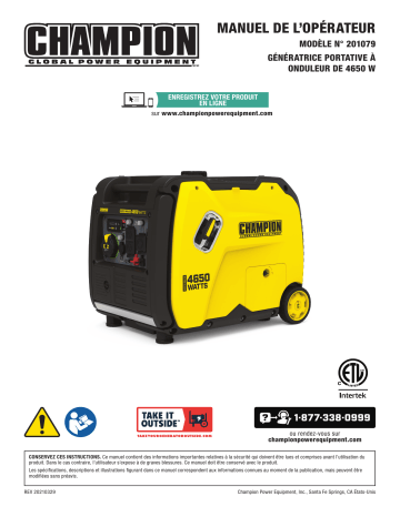 Champion Power Equipment 201079 4650-Watt Inverter Manuel utilisateur | Fixfr