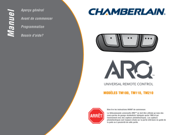 Chamberlain TM110 ARQ™ Universal Remote Control Mode d'emploi | Fixfr